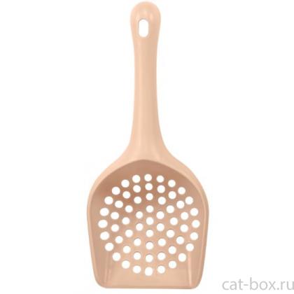 Совок для кошачьего туалета с круглыми ячейками, бежевый, 26,2см-0