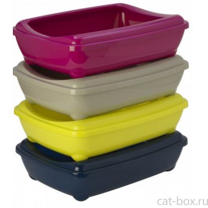Туалет-лоток для кошек JUMBO очень большой с рамкой  57*43*15 см,  черничный-0