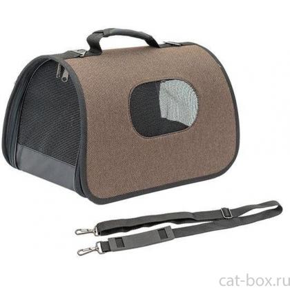 Сумка-переноска жёсткая серия ПРОМЕНАД с карманом коричневая-0