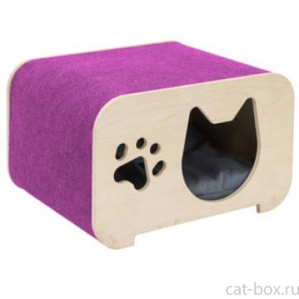 Домик-когтеточка "Балу", фиолетовый, 44*34*28см, ковролин-0