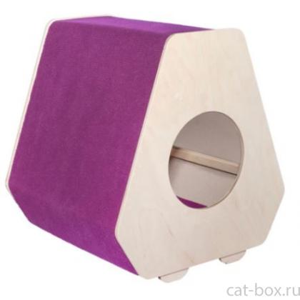 Домик-когтеточка "Отис", фиолетовый, 45,5*45,5*50см, ковролин-0