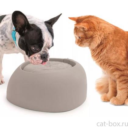 Поилка-фонтан для кошек и собак PET FOUNTAIN, 2 л, бежево-серая-0