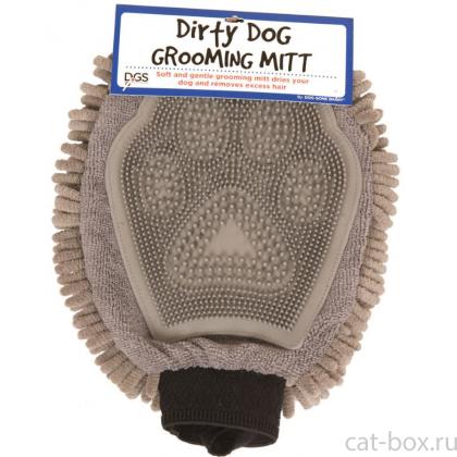 Перчатка для груминга Grooming Mitt, 25*18 см, серая-0