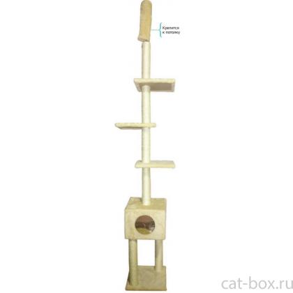Комплекс для кошек с упором в потолок 42*35*250-270 см, бежевый (CT34)-0
