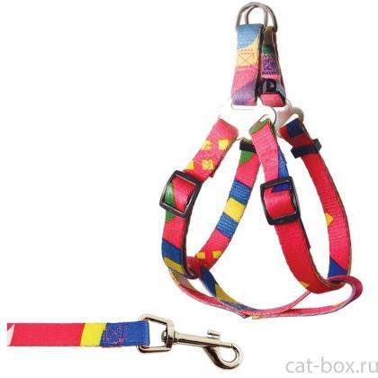 Комплект "Абстракция" шлейка 1*20-40см и поводок 1*120см, нейлон (218 SH)-0