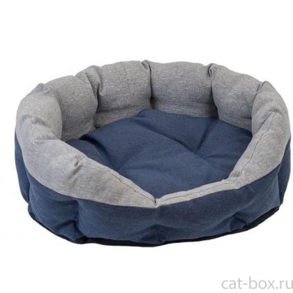 Лежак овальный пухлый "Navy" с подушкой, серый-0