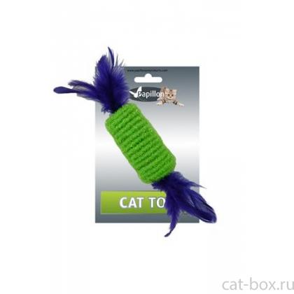 Игрушка для кошек "Рулет с перьями" 10см-0