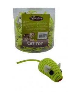 Игрушка для кошек "Светоотражающая Мышка с погремушкой", желтая, 5см 