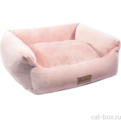 Лежанка прямоугольная мини "Лилия", розовая, 42*40*15см-0