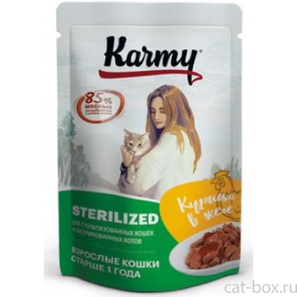 Паучи с курицей в желе для стерилизованных кошек и кастрированных котов старше 1 года-0