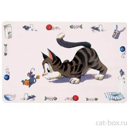 Коврик под миску "Кошка"  44х28см. (24544)-0
