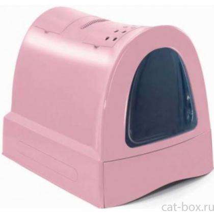 Туалет для кошек закрытый ZUMA, пепельно-розовый, 40*56*42,5 см-0