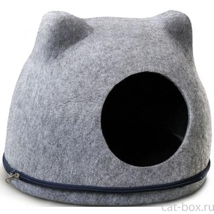Домик из войлока «Кошкин дом», серый, 34*43*34 см (TB54)-0
