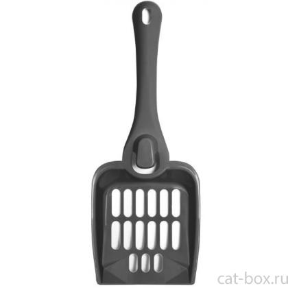 Совок для кошачьего туалета с креплением на бортик, серый, 25,5см-0