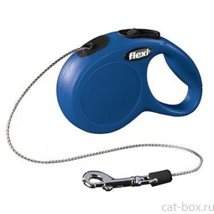 Рулетка-трос для кошек, 3 м до 8 кг, синяя-0