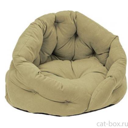 Лежак овальный пухлый, серия "Sleep-Бархат" с подушкой милитари-0