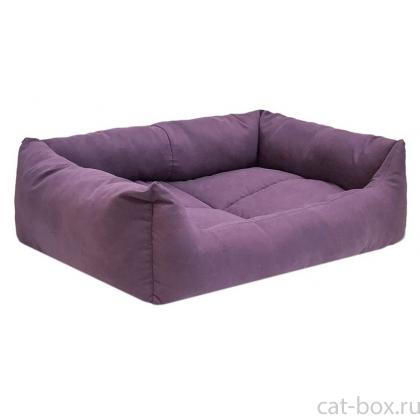 Лежак прямоугольный пухлый "МАНЕЖ" - бархат, фиолетовый-0