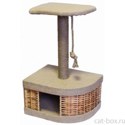 Домик-когтеточка "Лоза" угловой 45,5*35,5*72,5 см-0