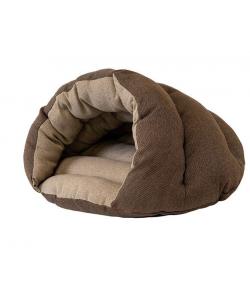 Домик пухлый "Ракушка" - рогожка коричневый, 67*52*35см