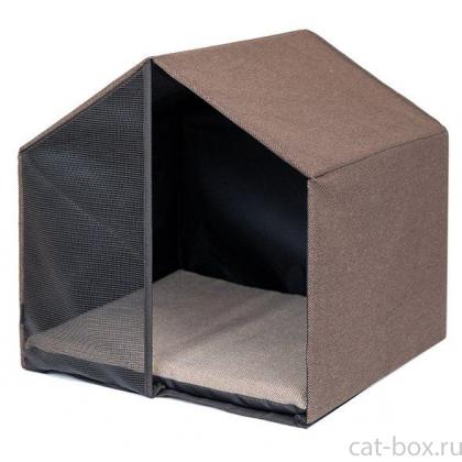 Домик-лежанка с жест.каркасом "Хайтек" "Секция" раскл.,39*33*37см. коричневый-0