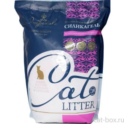 Силикагелевый наполнитель для кошачьего туалета (красные + белые кристаллы) 3,8л-0