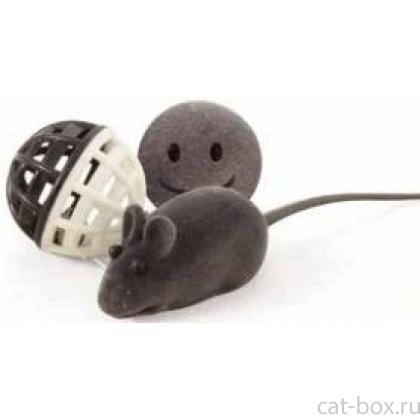 Набор игрушек серо-белый для кошек-0