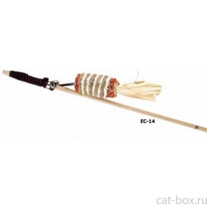 Удочка-дразнилка из кукурузных листьев и дерева цилиндр "Кукуруза" 40 см (EC-14)-0