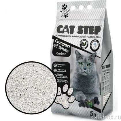 Комкующийся минеральный наполнитель Compact White Carbon, 5л-0