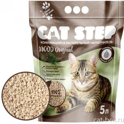 Наполнитель комкующийся растительный древесный Wood Original, 5л-0