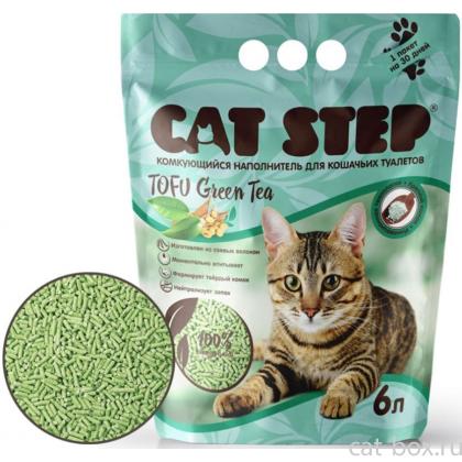 Комкующийся наполнитель растительный TOFU Green Tea 6л (соевые волокнаи и экстракт зелёного чая), 6л-0