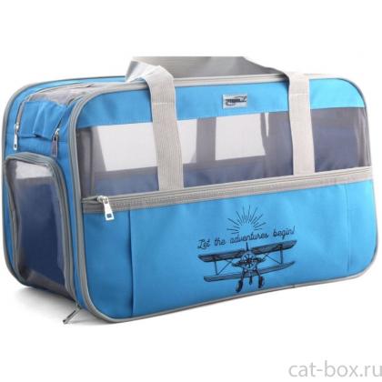 Сумка-переноска для животных "Техно", голубая,  50*30*26 см (TB48)-0