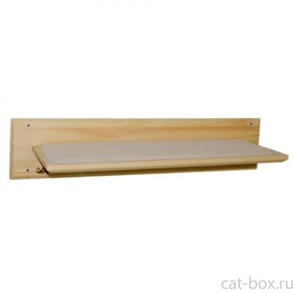 Полка "Котополка-лежанка" Натуральное дерево для кошек 70х20х15см-0