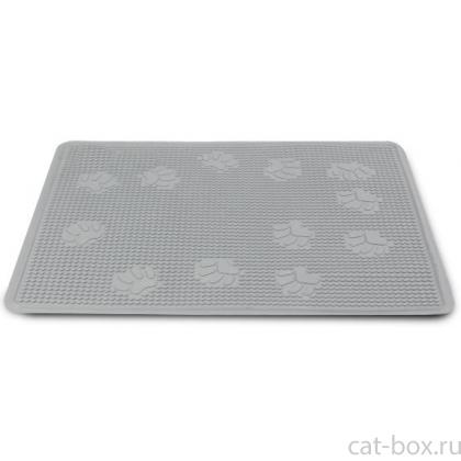 Коврик для кошачьего туалета MB-04 резиновый, серый, 43*33см-0