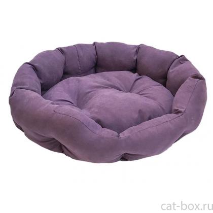 Лежак овальный пухлый "Облако" - бархат, фиолетовый-0