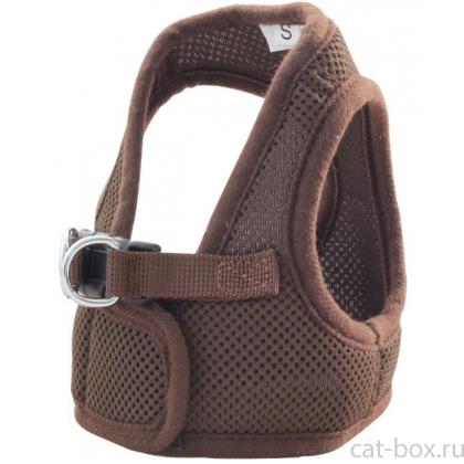 Комплект: поводок и шлейка-жилетка, обхват груди 35 см, коричневый (HL03S)-0