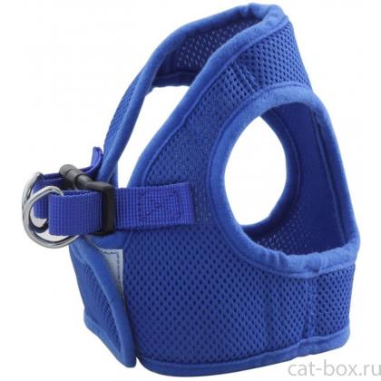 Комплект: поводок и шлейка-жилетка, обхват груди 35 см, синий  (HL02S)-0