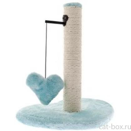 Меховая когтеточка-столбик "Ловец сердец" мятный 40*30*42 см (TIRAGRAFFI CUORICINO) GTT565-0
