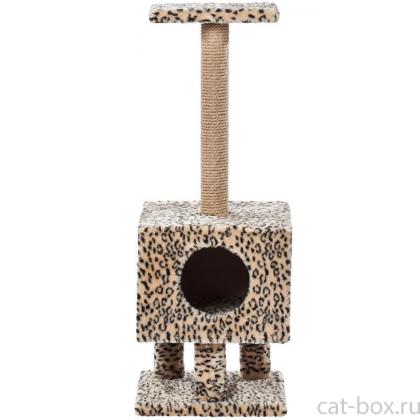 Домик для кошек меховой «Квадратный на ножках» 37*37*99 см, джут-0