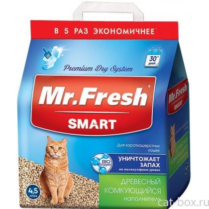 Наполнитель древесный комкующийся для короткошерстных кошек 4,5л-0