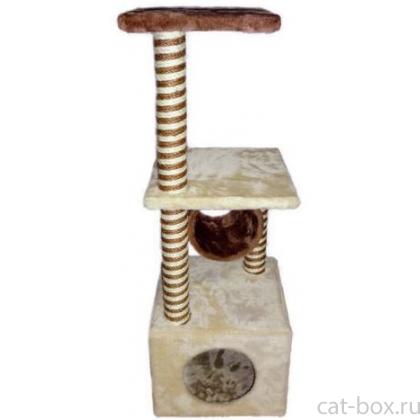 Комплекс-когтеточка с туннелем 35*35*103 см, коричневый/бежевый (CT-33)-0