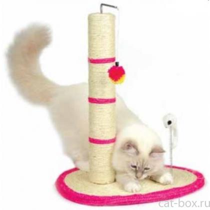 Когтеточка на подставке с шариком и мышкой на пружине 31*44 см (4306NT)-0