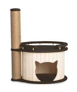 Комплекс для кошек  "Том" с бортиком, темно-коричневый 60*45*75 см