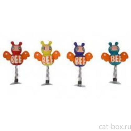 Игрушка "Пчелка на пружинке" , 7.5 см, с бубенчиком, латекс-0