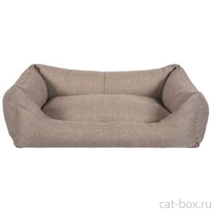 Лежак "Шабли" прямоугольный с подушкой, бежевый, 45*33*15см-0