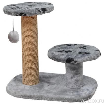 Когтеточка серия "Джут 95 " темно-серая круглая с 2-мя полками 56*36*52см-0