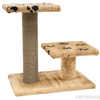 Когтеточка серия "Джут 95" бежевая квадратная с 2-мя полками 56*36*52см-0