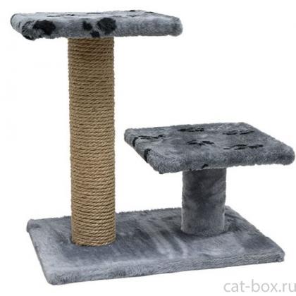 Когтеточка серия "Джут 95" темно-серая квадратная с 2-мя полками 56*36*52см-0