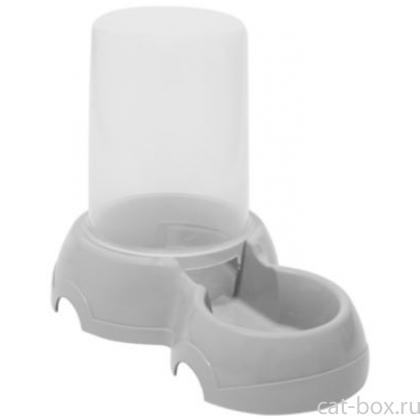 Автокормушка-автопоилка, серая, 1л-0