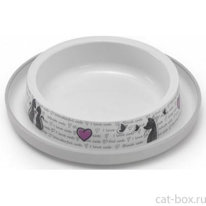 Нескользящая миска Trendy - Влюбленные коты, 210 мл -0