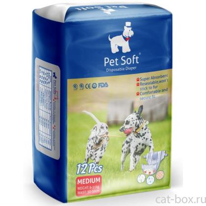 Подгузники DIAPER для животных р-р M (6-11кг,талия 30-50см) 12шт.-0
